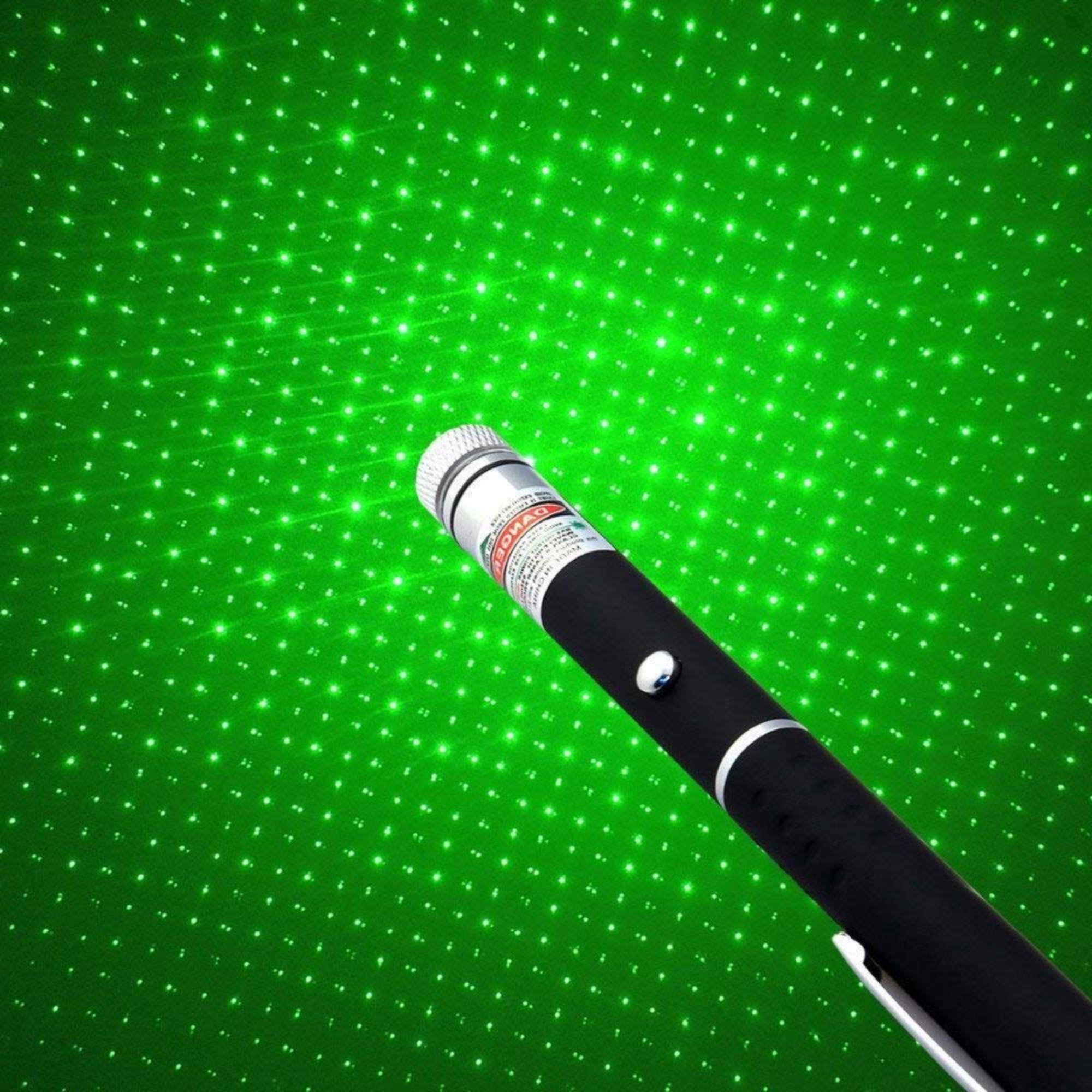 Dizaan Green Laser Pointer Pen with 8 Adjustable Multi-Effect Caps (532nm) | Perfect for Presentation,Project Design & Professional Use