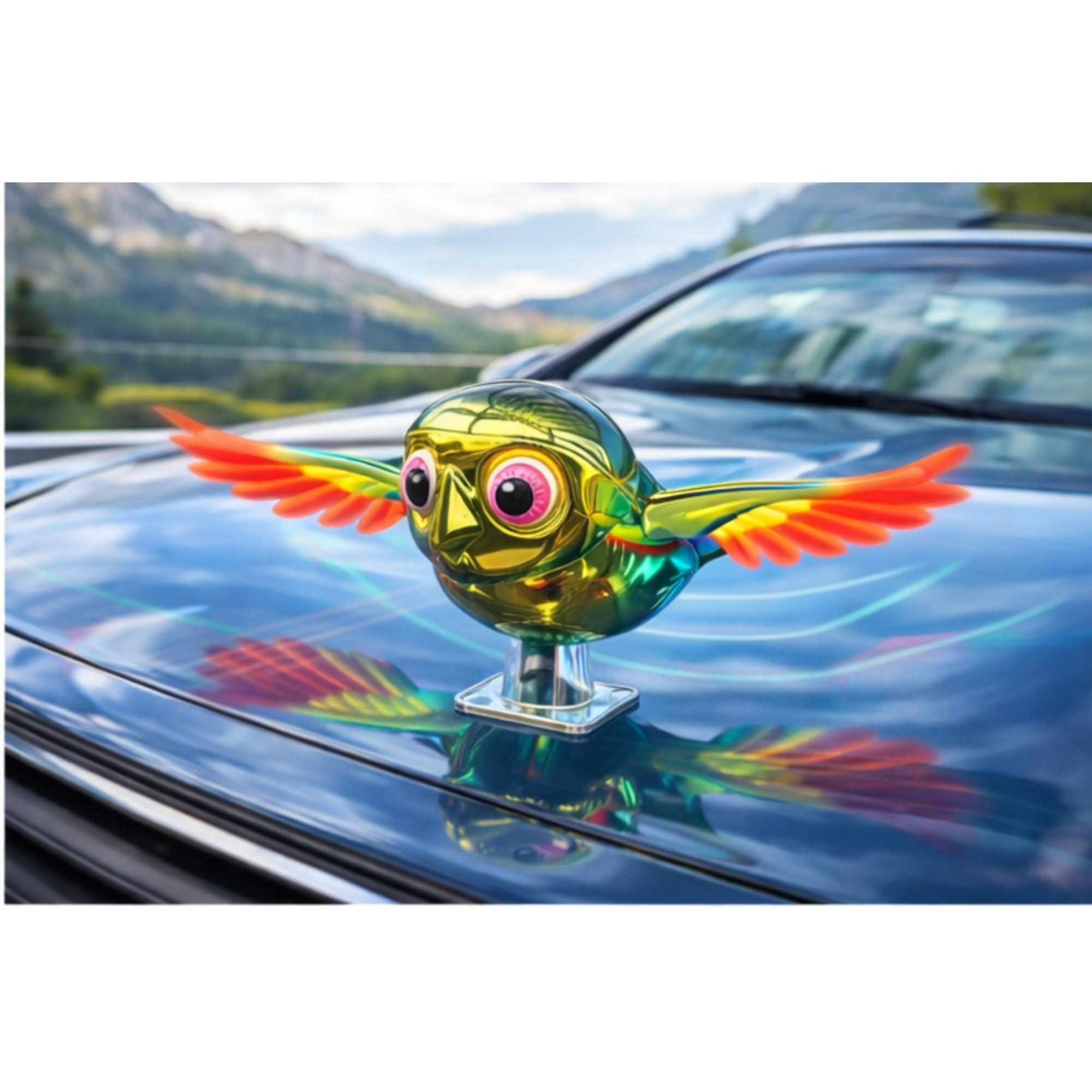 Dizaan Flying Bird For Car & Bike Decoration with Flapping Wings (Multicolour)
