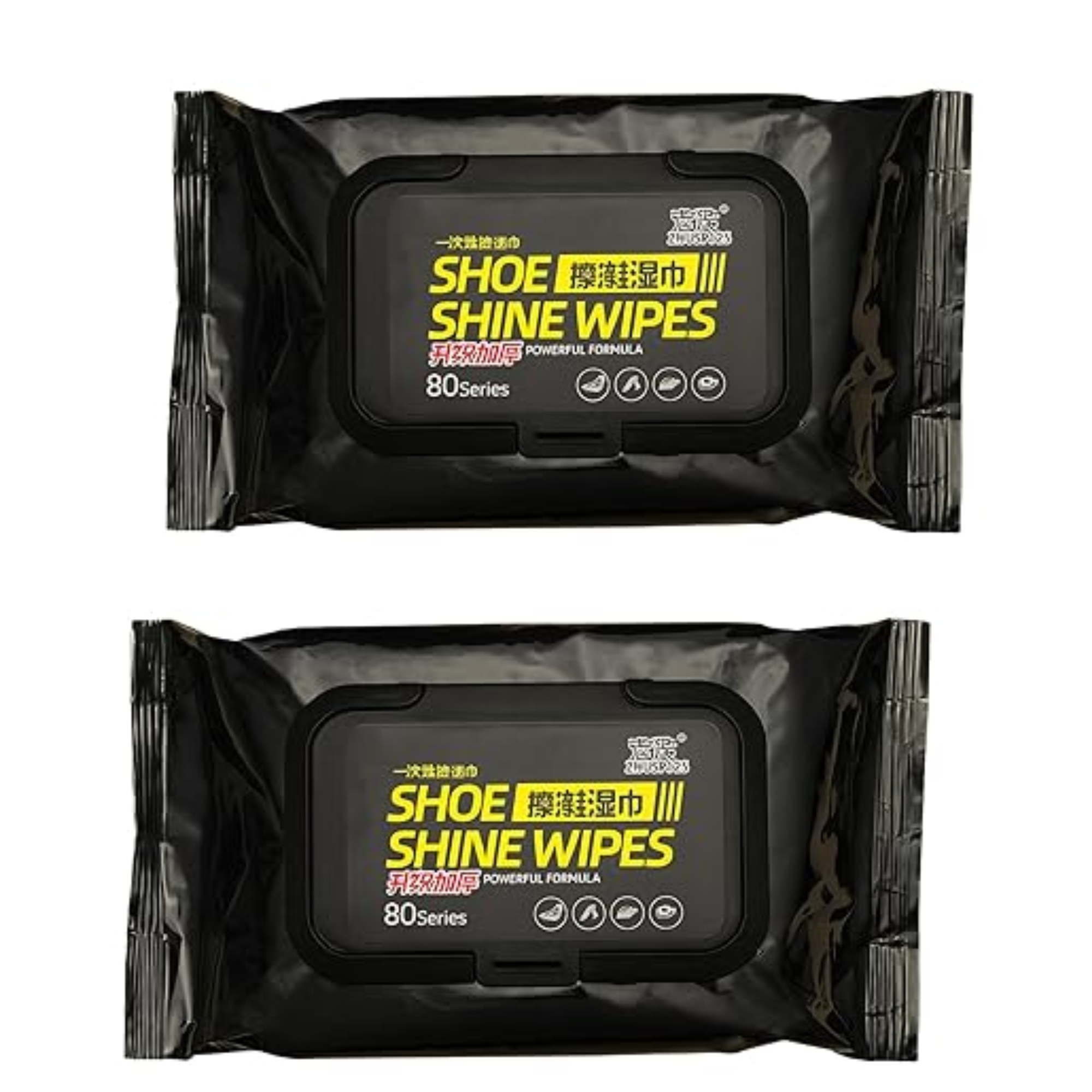 Shoe Shine Wipes (80 + 80 Wipes) – Instant Shoe Cleaning & Polishing Wet Wipes - Pack of 2