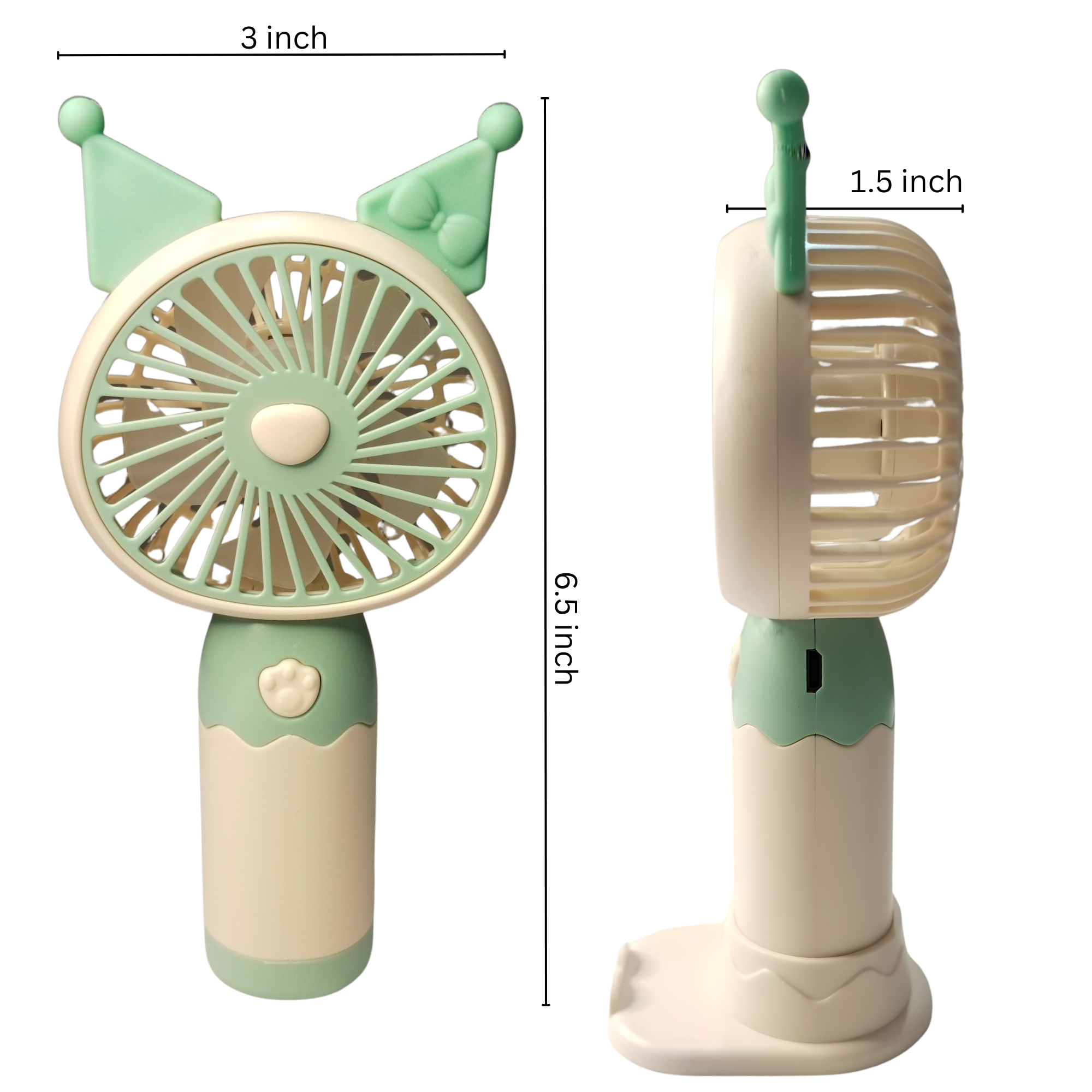 Dizaan Mini Rechargeable Fan with Mobile Stand, 3 Speed Portable Handheld Fan (Upto 6800 RPM), 2000mAh Battery