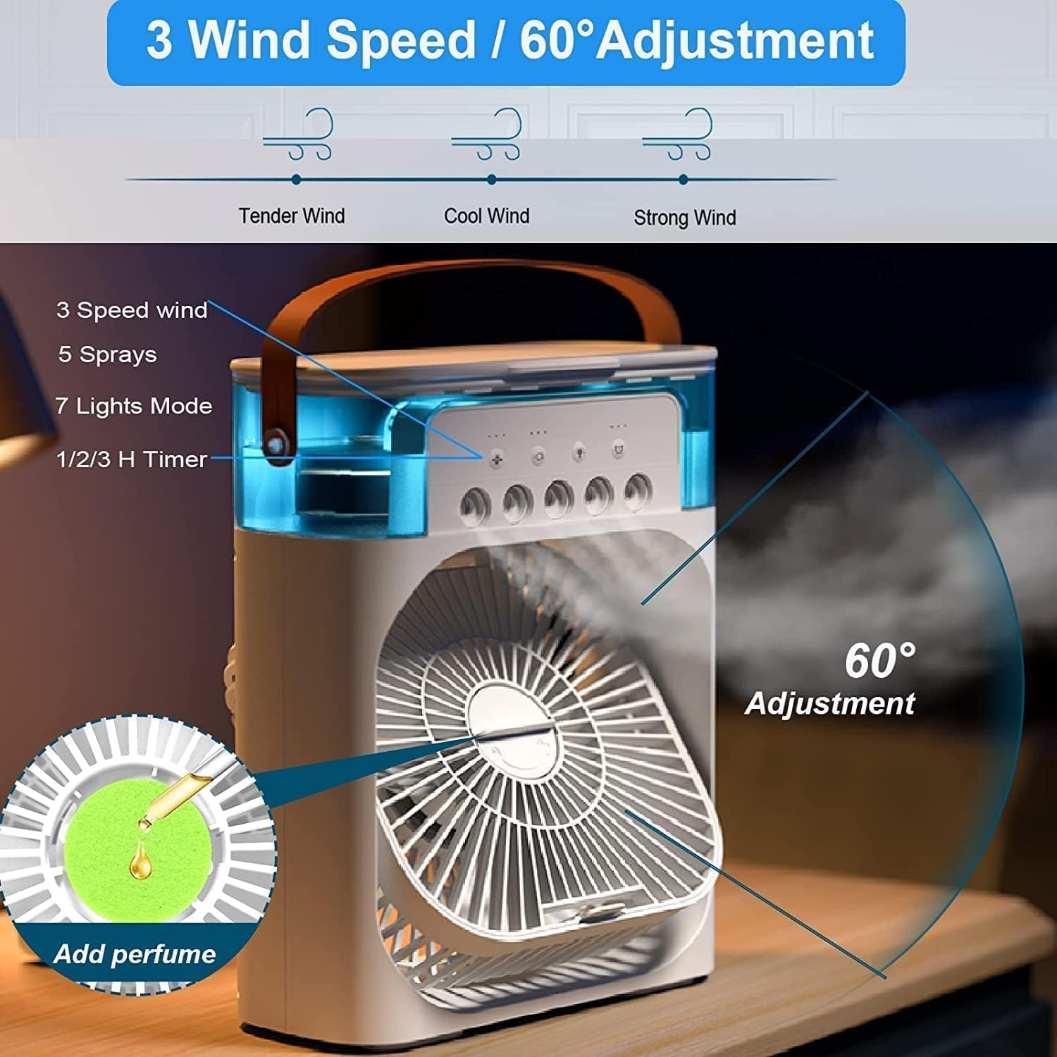 Water spray mist fan